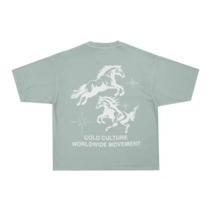 HORSES TEE NATURAL GREEN