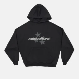 ITALIC-STARS HOODIE BLACK