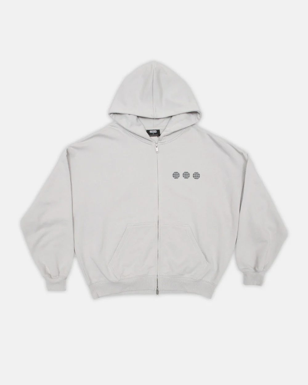 TRIPLE WORLD ZIP HOODIE PEARL GREY TRIPLE WORLD ZIP HOODIE PEARL GREY