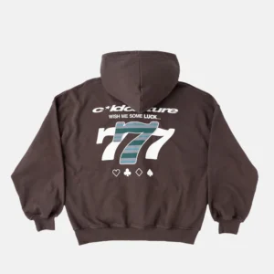 WISH ME LUCK ZIP HOODIE CHOCOLATE