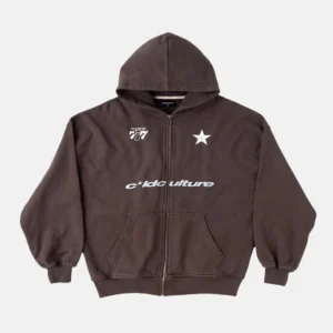WISH ME LUCK ZIP HOODIE CHOCOLATE