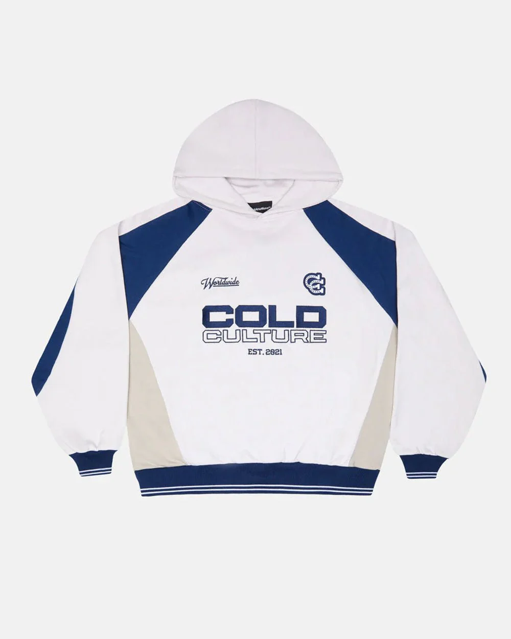COWBOY VARSITY HOODIE WHITE BLUE COWBOY VARSITY HOODIE WHITE BLUE