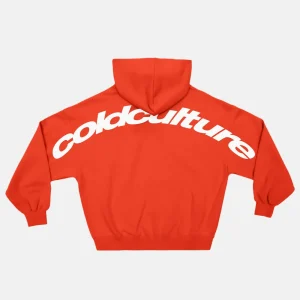 CURVED HOODIE VIBRANT RED