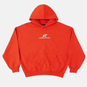 CURVED HOODIE VIBRANT RED